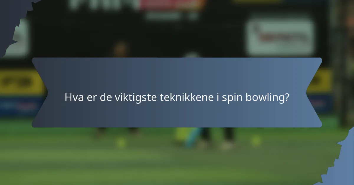 Hva er de viktigste teknikkene i spin bowling?