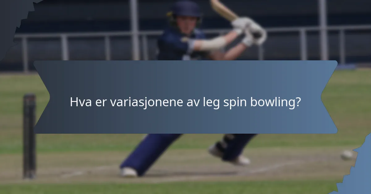 Hva er variasjonene av leg spin bowling?