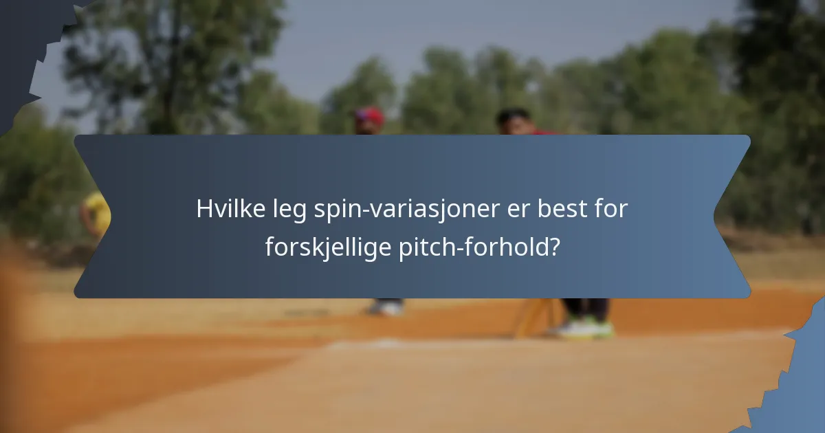 Hvilke leg spin-variasjoner er best for forskjellige pitch-forhold?