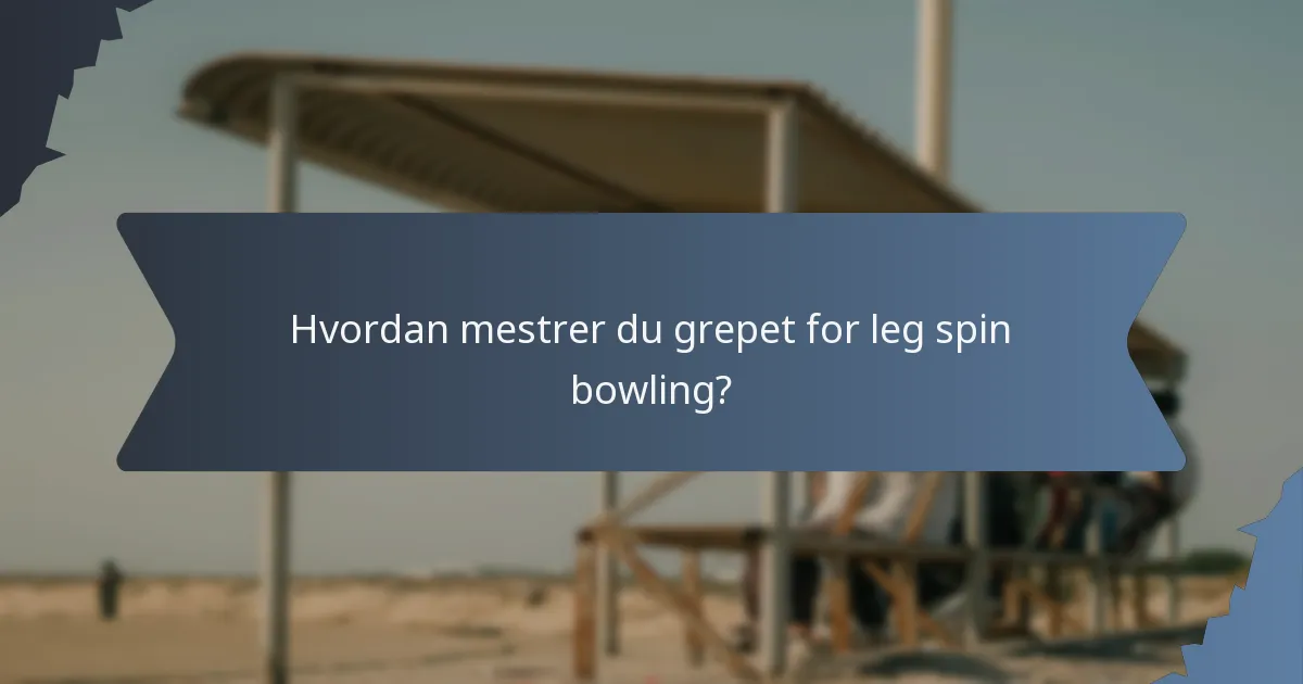 Hvordan mestrer du grepet for leg spin bowling?